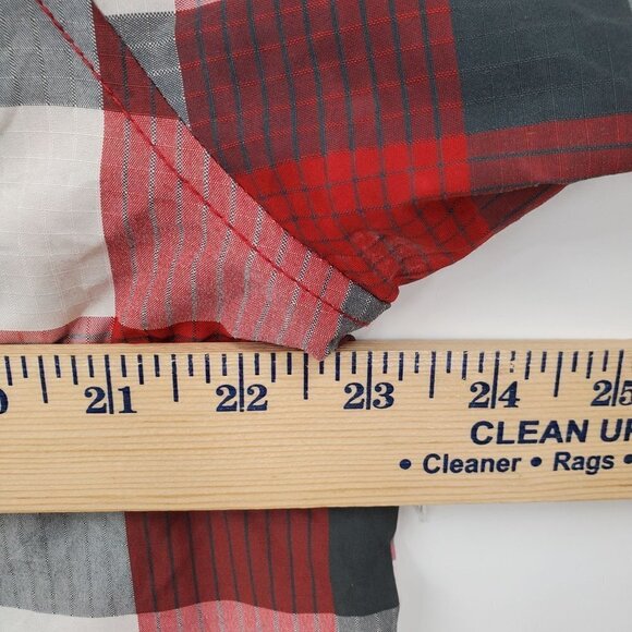 Orvis Plaid Flannel Shirt Short Sleeve Button Down Collar Pockets Mens Large - Picture 8 of 10